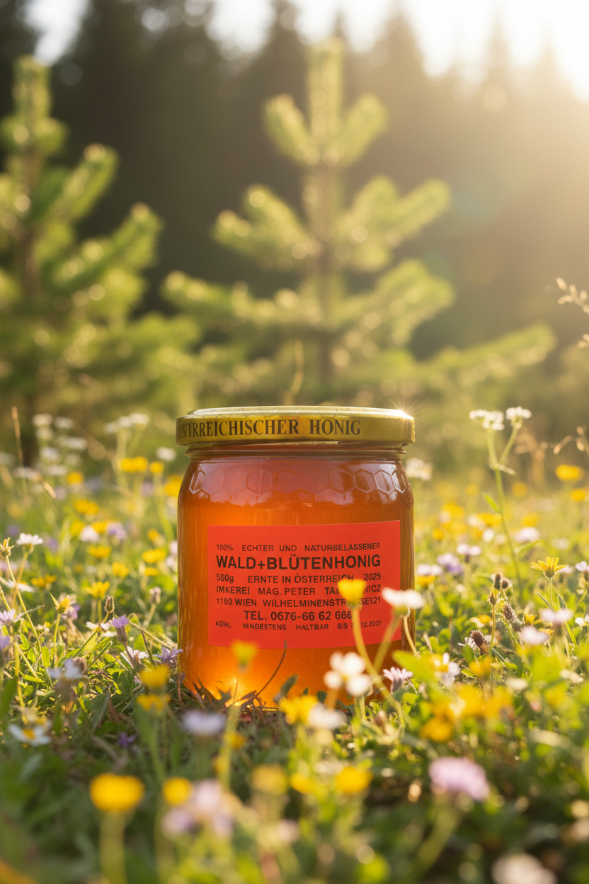 Wald + Blütenhonig · Wien · Imkerei Tarasiewicz